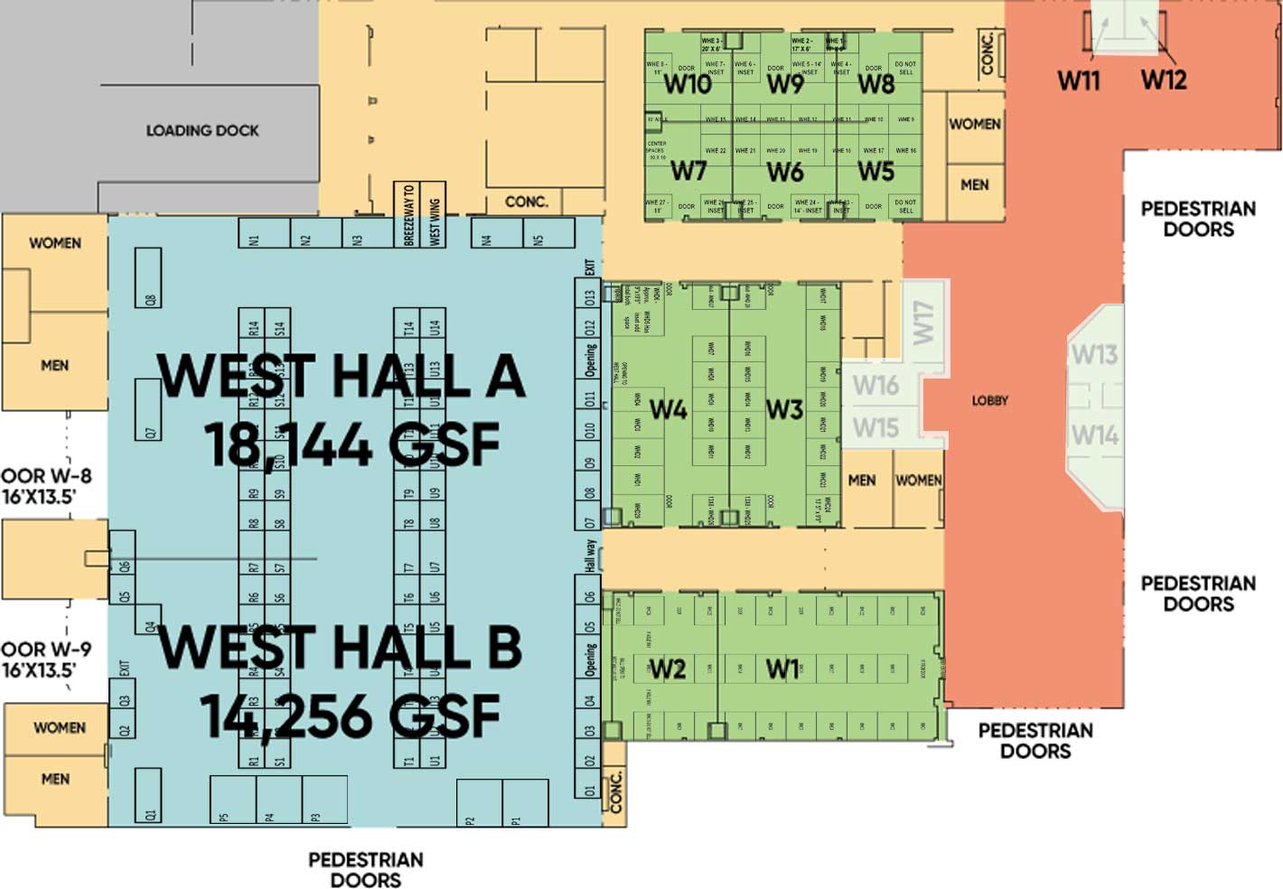 Map of Kentucky Expo Center West Hall